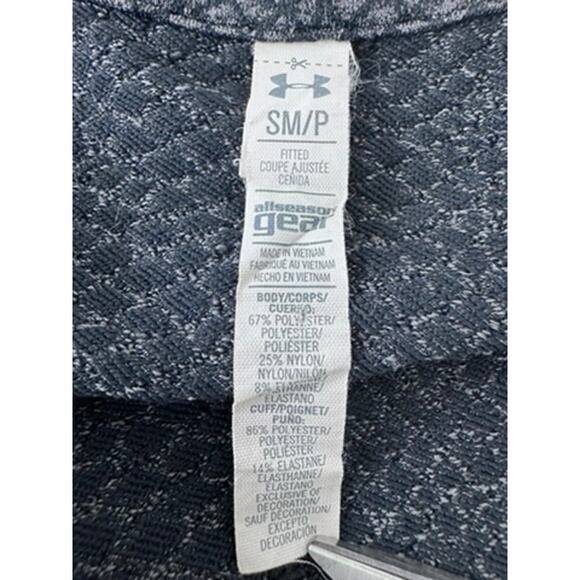 "UNDER ARMOUR" Zip Up Collar Gray Running Jacket Thumb Holes Gym Wear Workout - Picture 8 of 11